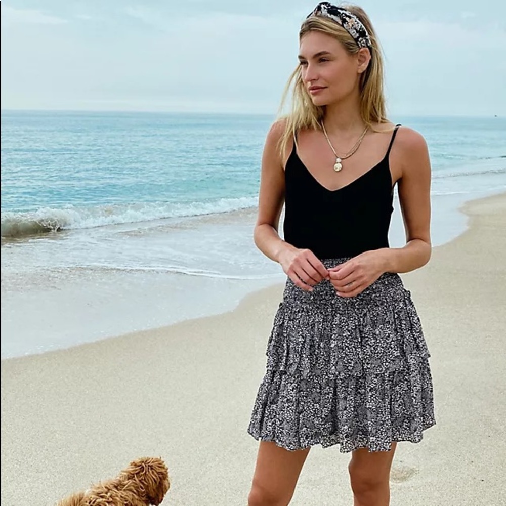 Anthropologie Jennalyn Tiered Mini Skirt